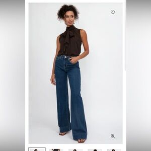 L'AGENCE MADDEN High Rise Flare Jeans in color Durango